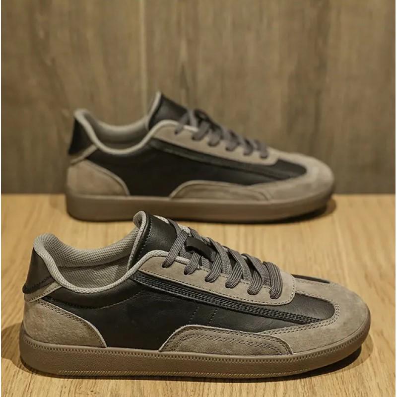 Men's Shoes Trend Versatile Forrest Board Teenagers Genuine Leather Sports Thick Sole Height Increasing Retro Casual Training