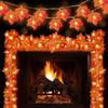 Maple Leaf Light String Halloween Garden Party Room Decoration LED Maple Leaf Light String 6m/40 Lights 3AA Constant Light + Flash (Without Battery)