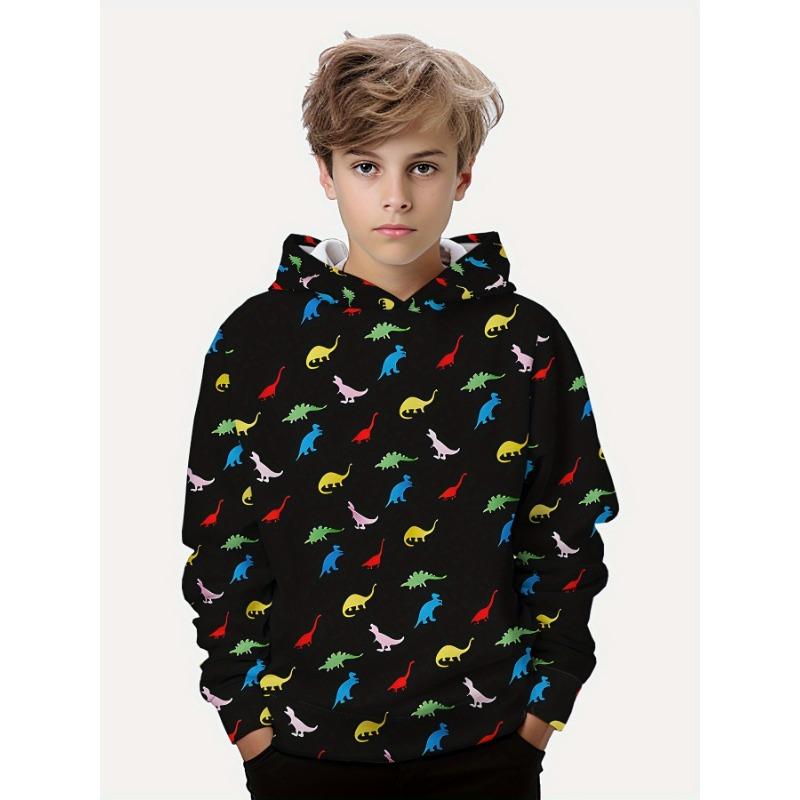 Kids Clothes Boys Hoodies Long Sleeve 3D Dinosaurs Print Children Spring Fall Clothes Casual Stylish Outdoor Boy Clothes Tops