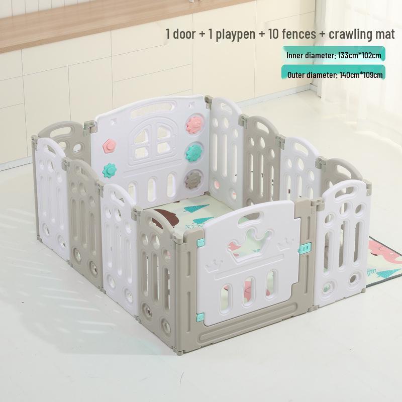 Kids' Indoor/Outdoor Safety Play Fence with Slide - Ideal for Crawling and Walking