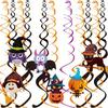 2sets Happy Halloween Banner Paper Triangle Flag Bunting Circle Confetti Hanging Garland Honeycomb Ball Swirl Streamers Halloween Party Decorations