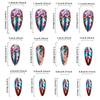 Colorful Floral Press On Nail Medium Almond Stick On Nail Fall Flowers False Nail Full Cover Valentine Gift for Women