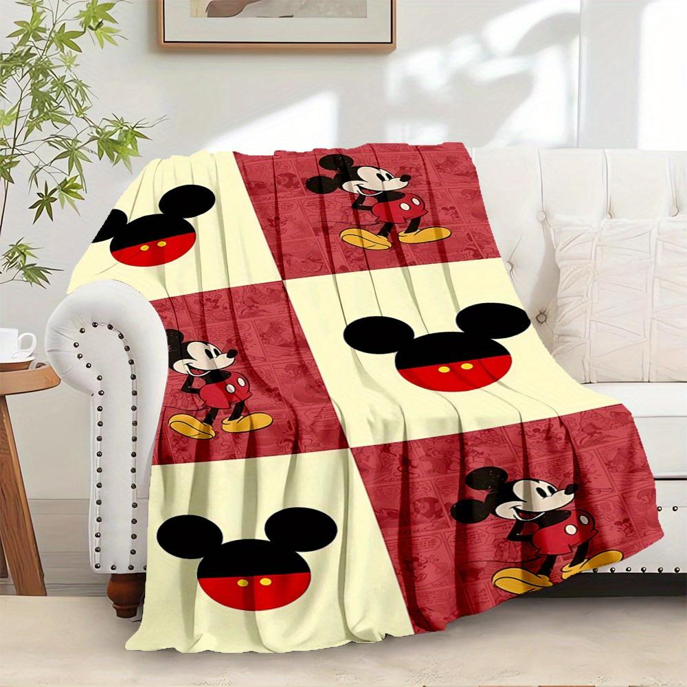 

1 pc Flannel Mickey Classic Cartoon Pattern Bedside Blanket Sofa Blanket Gift Home Decoration Multifunctional Leisure Blanket s Room Bedroo 130x150cm