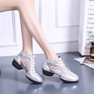 2025 neue Square Dance Schuhe Sommer atmungsaktive Mesh Tanzschuhe weiche Sohle Erwachsenenschuhe Damen Gesellschaftstanz Damen Einzelschuhe