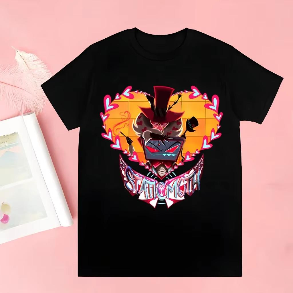 Tričko s krátkým rukávem Cool Kreslené Ležérní Tričko Streetwear Topy Hazbin Hotels Alastor Harajuku Tričko Estetické Oblečení Oversize Trička