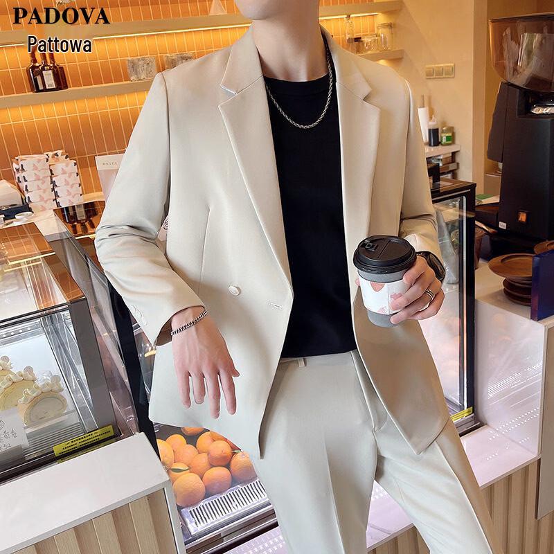 Patova Men s High-End Double-Breasted Suit Set XL