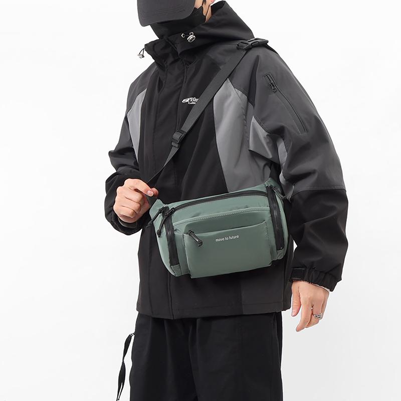 Men's Large Capacity Shoulder Bag Sports Waist Bag Commuter Travel Shoulder Mobile Phone Bag