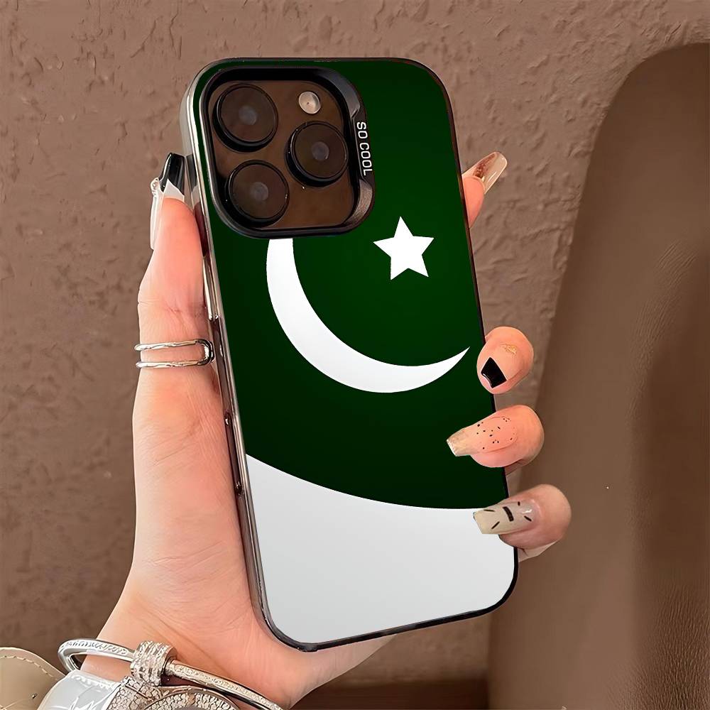Pakistan phone case for iPhone 17 17Air 16 15 14 13 12 11 Pro Max Plus Colorful Silver