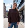 Women S Thick Knitted Crew Neck Loose Pullover Sweater For Autumn Winter