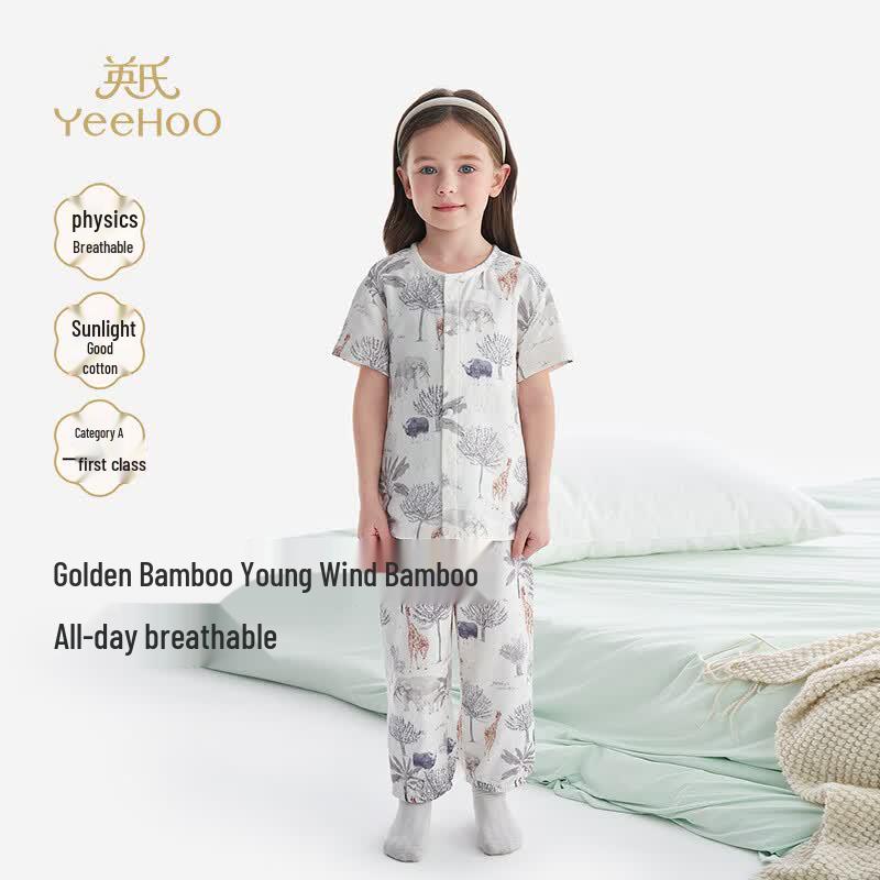 YEEHOO Kids' Summer Breathable Loungewear Set