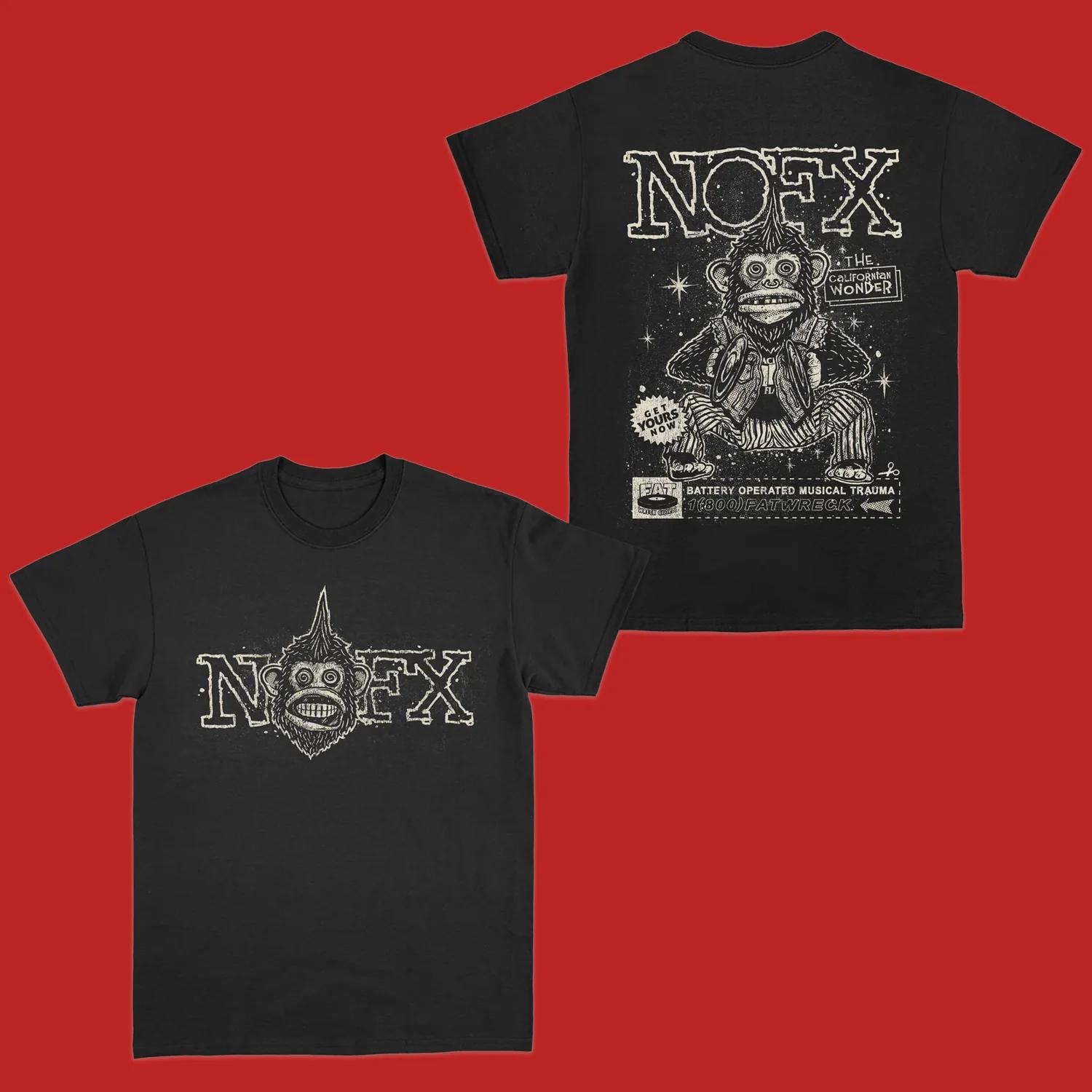

2026 New NOFX Punk Band Album Rock Red Shark Rabbit American Loose Unisexs and Womens ShortSleeved TShirt S