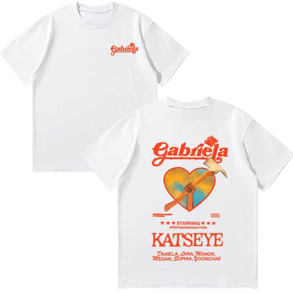 

Top Fashion O-neck High Street Cotton Tshirt Clothes Katseye Gabriela Summer Men T Shirts Women Short Sleeve Aesthetic Clothes S