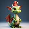 3D Christmas Dragon Sculpture Cool Dragon Garden Statue Christmas Dragon Doll Toy  Desk
