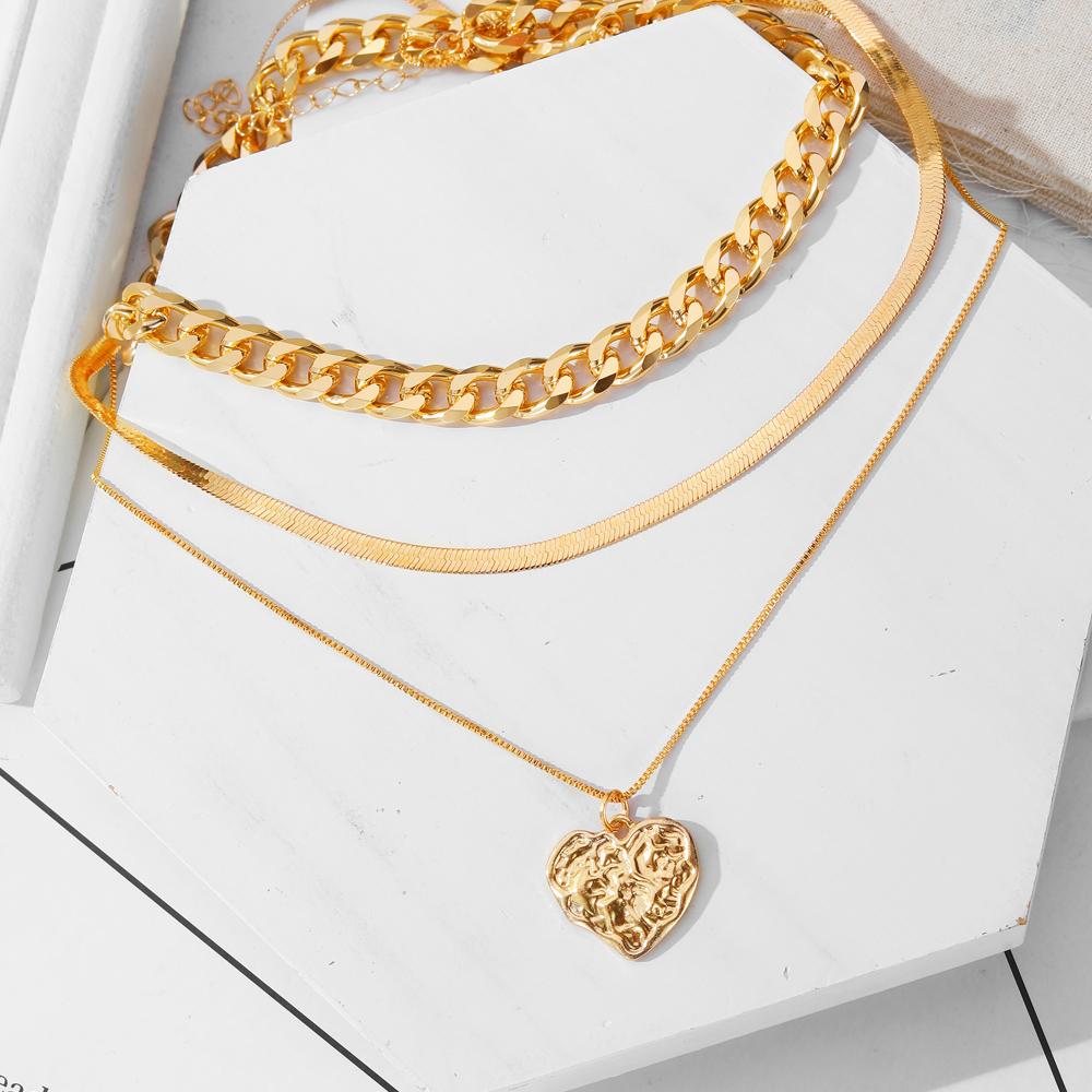 Set de 3 piese Colier Boemia Femei Colier Vintage Lanț de aur Colier de modă Pandantiv Colier Boem Bijuterii