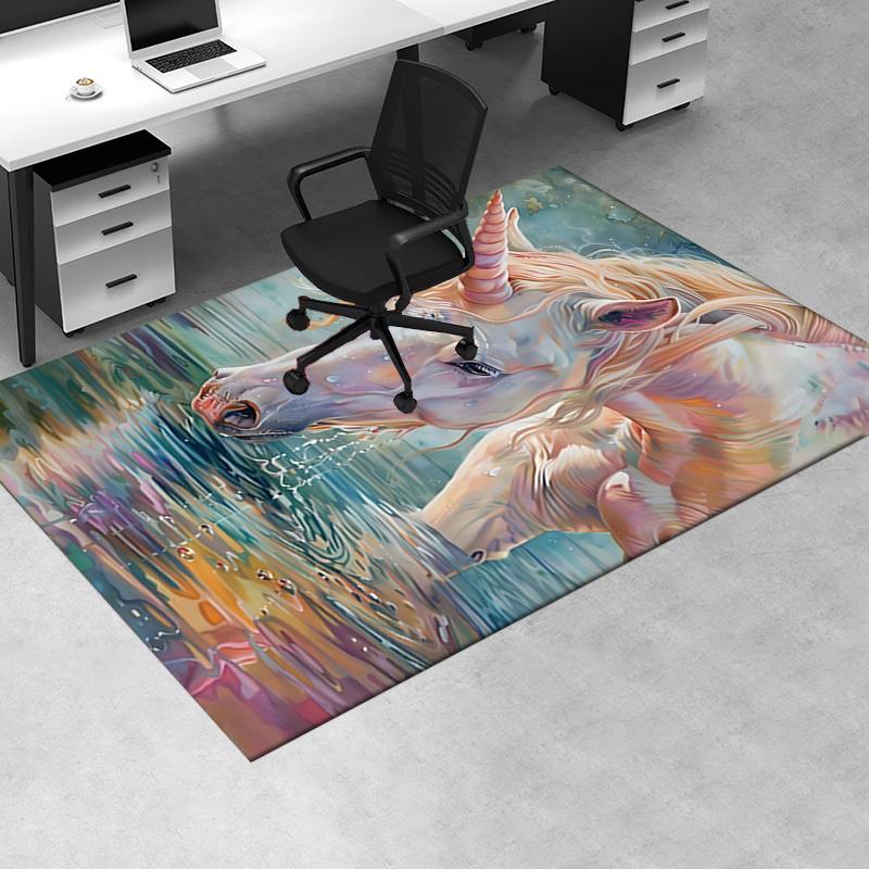 Unicorn Chair Mat: Office Carpet for Home Decor, Large Rug for Sofa, Desk Mat Gift, Suitable for Bedroom, Living Room & All Rooms