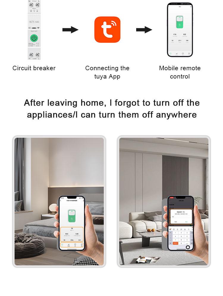 Tuya Smart Wi-Fi Circuit Breaker with Mobile App Control and Timer