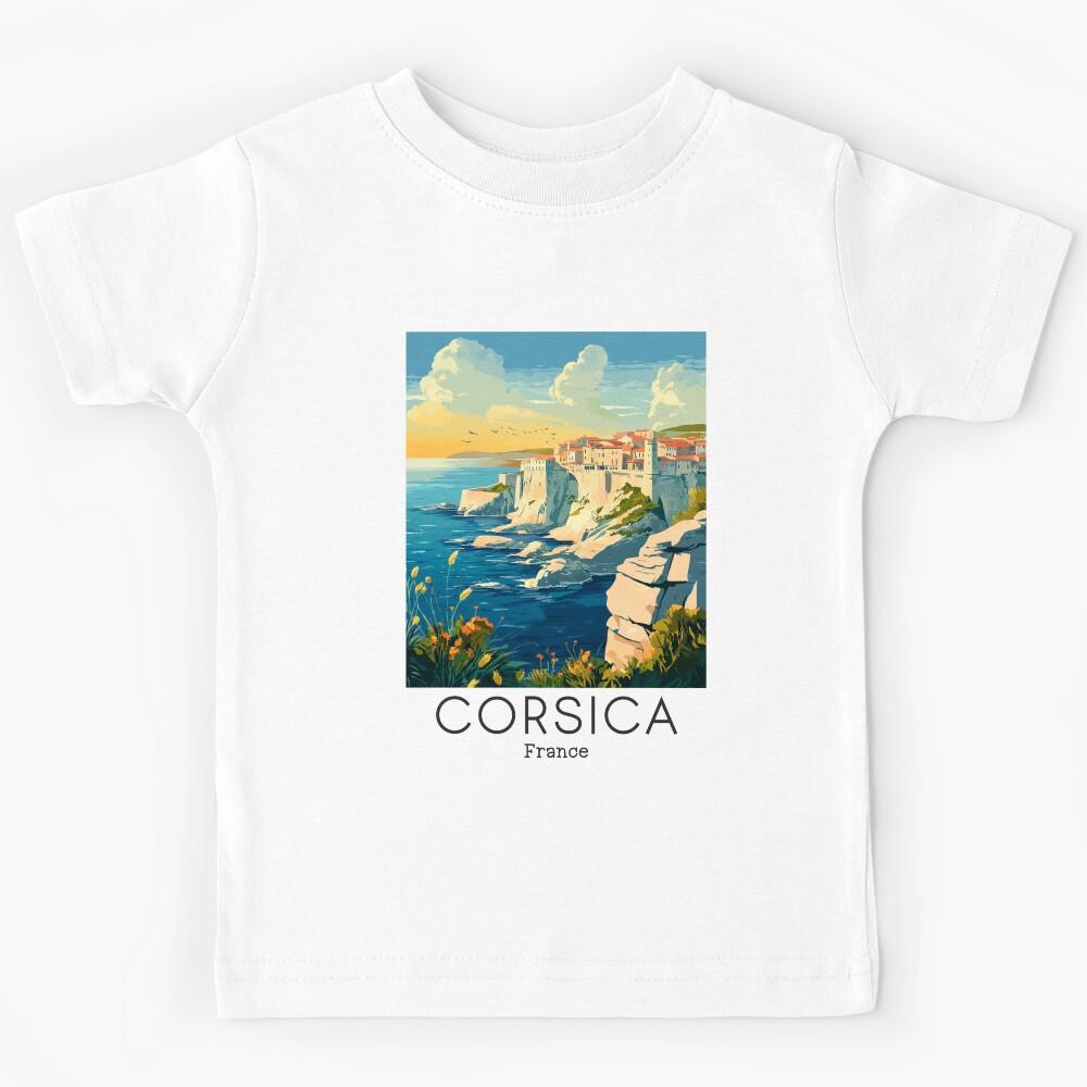 A Vintage Illustration of Corsica - France Kids T-Shirt 140