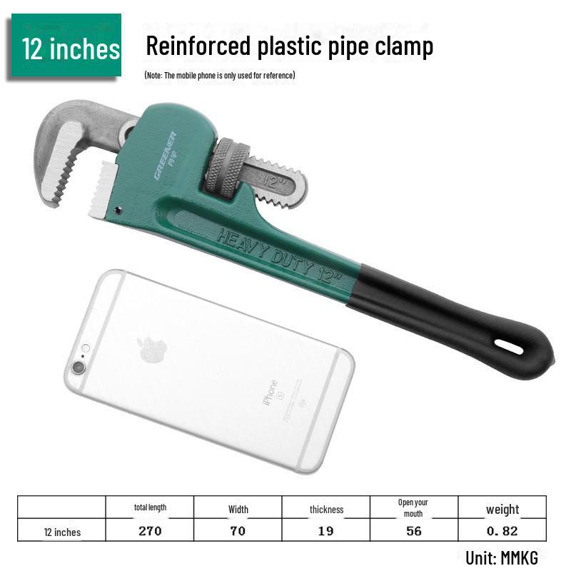 Green Forest Heavy Duty Quick Pipe Wrench: 18-Inch & 24-Inch Clamps for Water Pipes & Rebar