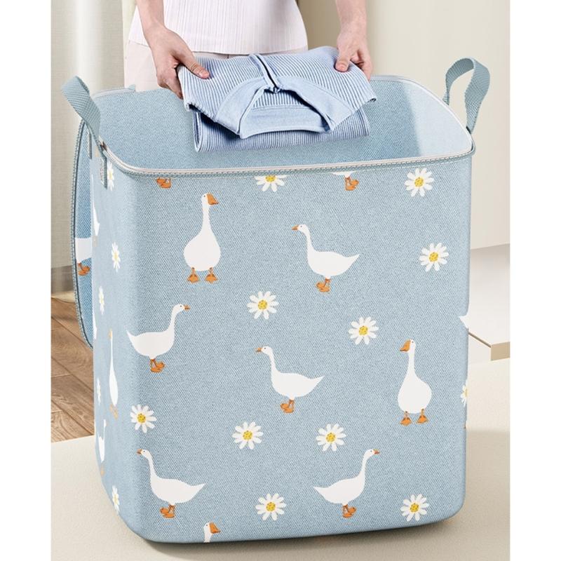Oversized Clothes Organiser with Handle Reusable Nonwoven Fabric Seasonal Clothing Storage Container For Home Use