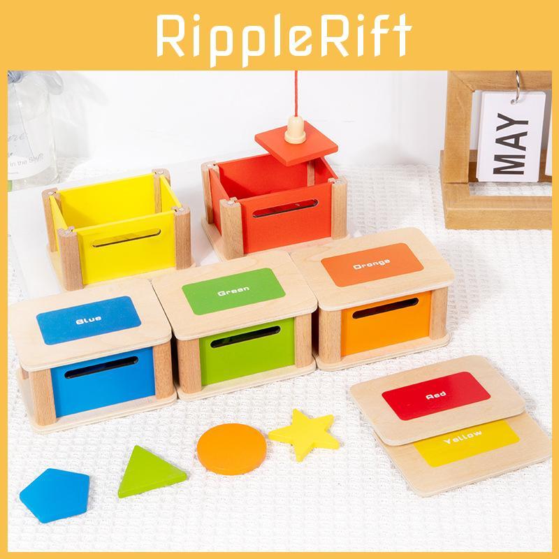 Color Classification Wooden Coin Box Toy For Cognitive Skill Fine Motor Training