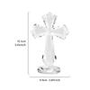 Crystal Cross Ornament with Angel Figurine Transparent Glass Religious Statue Baptism Communion Christmas Gifts Home Decorations