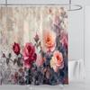 Rose Flower Shower Curtain Waterproof Shower Curtain Polyester Fabric 3D Printed Curtain Bathroom Decoration With Hook