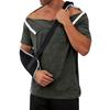 Men's Color - Recovery Gown, -away Short Sleeves, Full-open Front, Side Button Design.