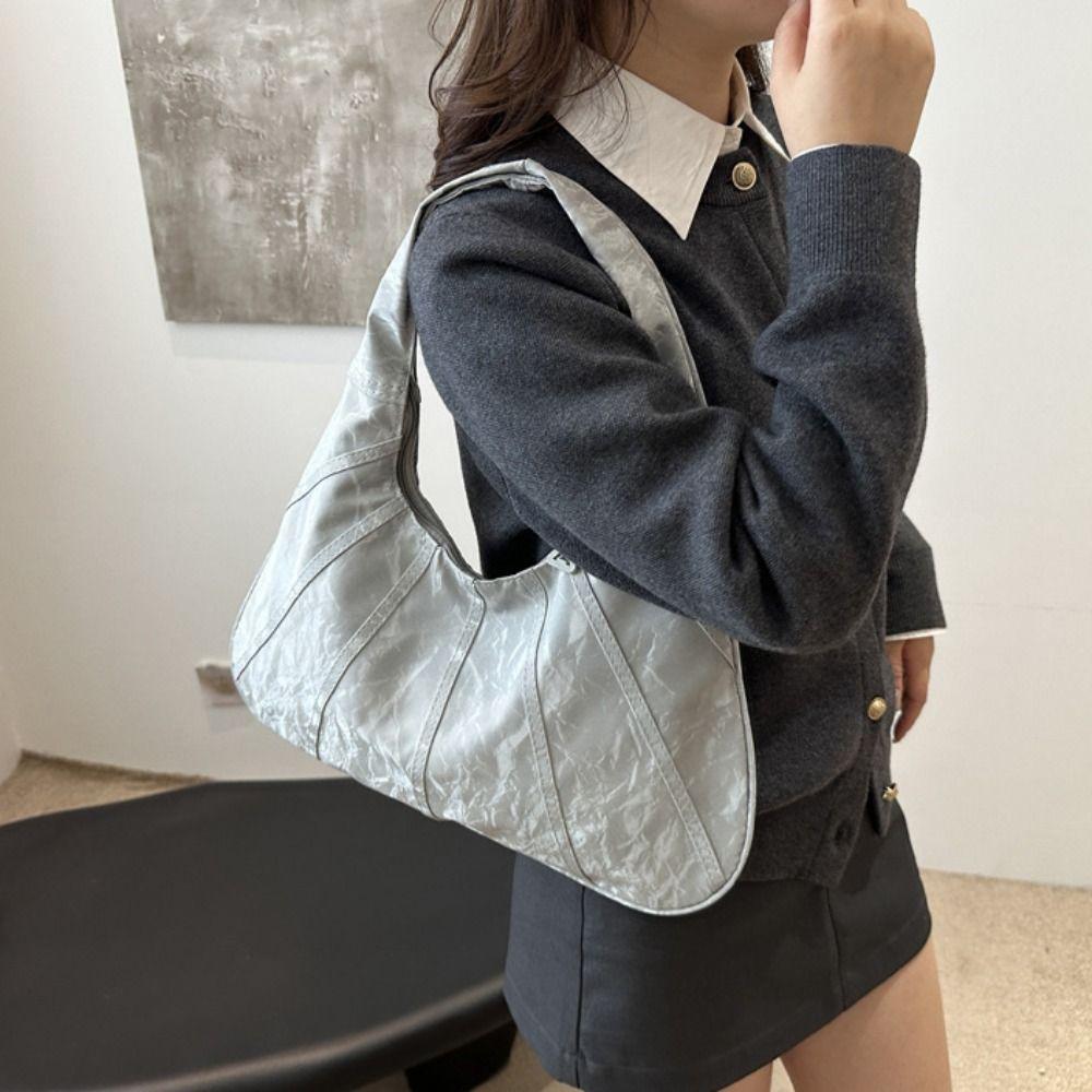 Shoulder Bag Vintage Hobo Bag Large Capacity Crescent Bag Simple Underarm Bag  Students