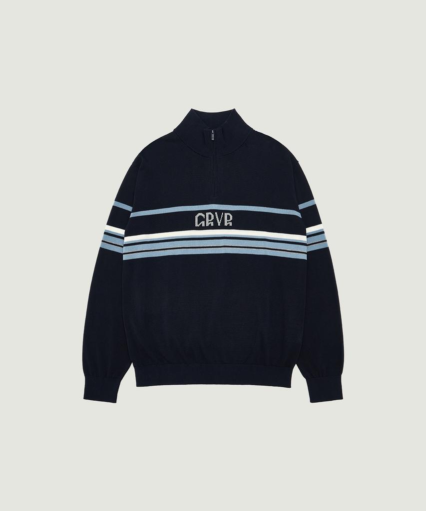 GROVE Grvr Knit Haif Zip-Up (Navy)