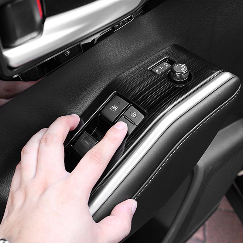 Mașină de spălat geamuri din oțel inoxidabil, comutator de ridicare, panou de cotiera, decorare, capac Trim, pentru Toyota Highlander XU70 2020 2021 2022 2023 Hybrid