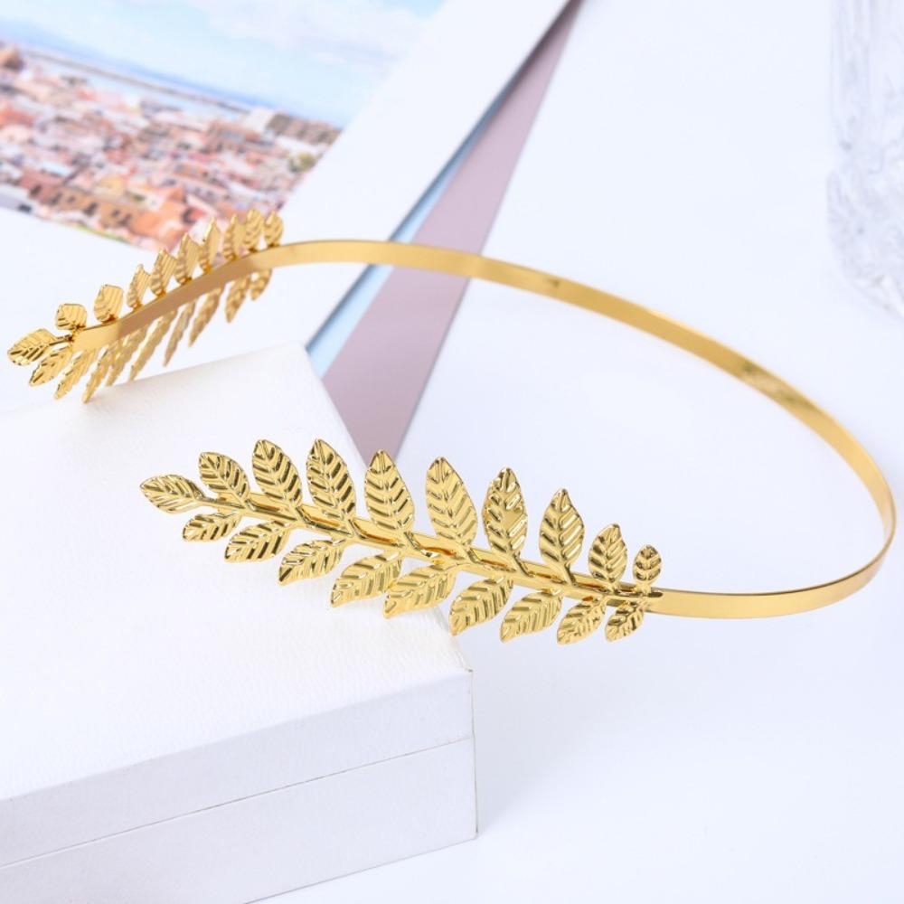 Vintage Olive Leaf Back Headband, New Leaf Headband Design, Elegant Women's Jewelry Accessories for Brides' Wedding Headpieces.