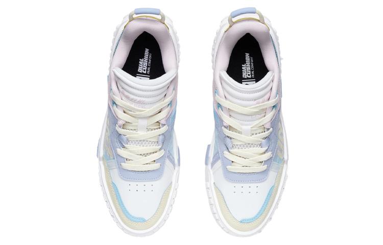 Li Ning 001 UNBLOCK Slip Resistant Abrasion Resistant Low top Skateboard Shoes Women's White Blue Pink AGCR152-2