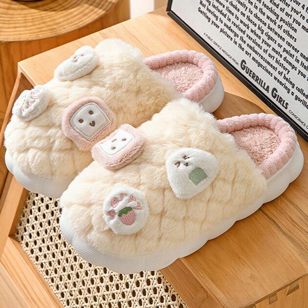 

3D Food Motif Fur Slippers Women s Unisex Room Shoes Shoes Sandals Loungewear Spring Autumn Winter Cushion Fluffy Boa Warm Cute Single Color Plain