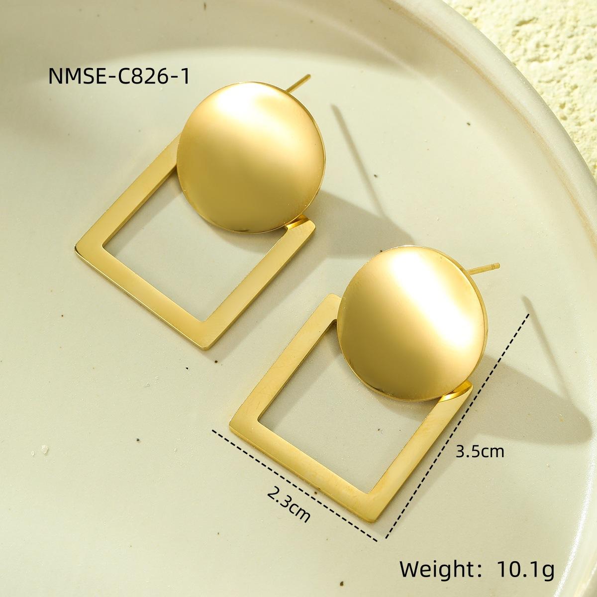 GEMCHIC Women s Geometric Hollow Out Earrings - Fashion Round and Square Ear Studs for Daily Life and Party