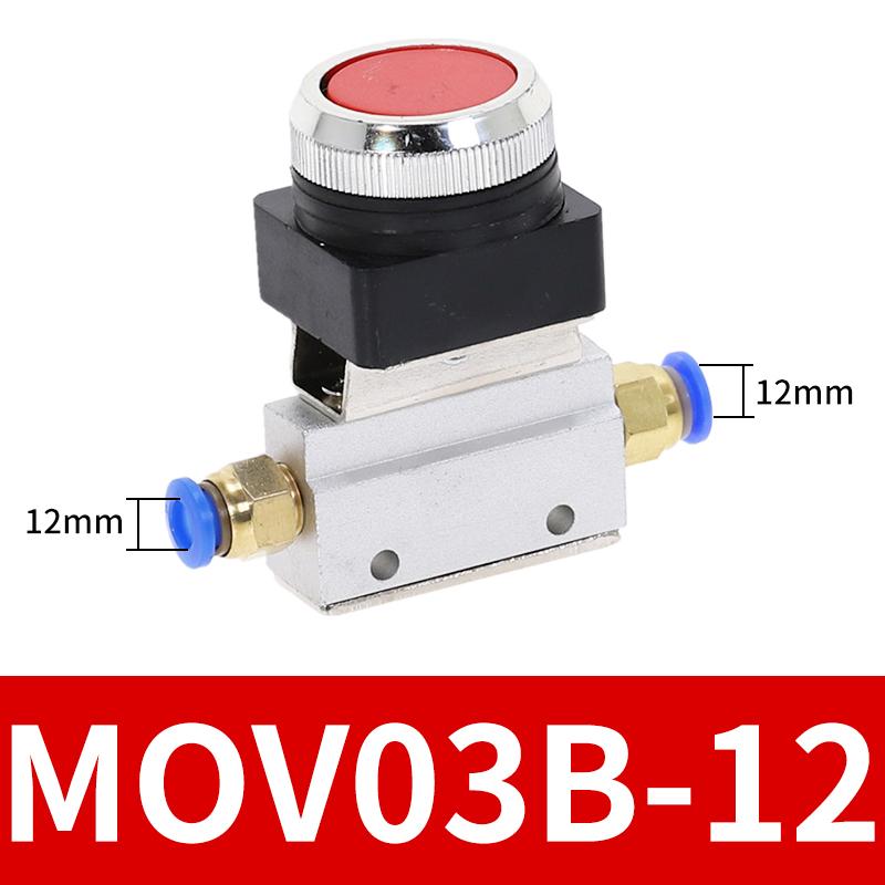 Mechanisches Ventil MOV-03B 1/8" Gewinde 2 Positionen 3 Wege Roter Grüner Flacher Druckknopf Momentanes Pneumatikventil