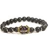 Introducing: Elegant Tiger Eye Stone Big Crown Bracelet with Agate Frosted Beads - European and American Fashion Statement Jewelry.