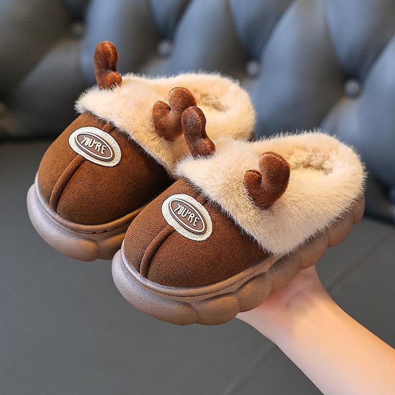 2025 Winter Children's Cartoon Cotton Slippers: Cute, Warm, Non-Slip, Waterproof for Boys and Girls Ages 1-9.