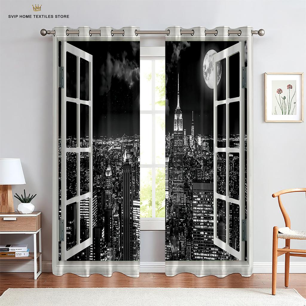 Forest Waterfall Curtains, Natural Landscape Drapes, Mountain Stream, Living Room, Bedroom Decor