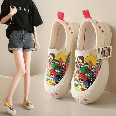 Mode 2024 Druck Turnschuhe Damenschuhe Frau Tennis Canvas Schuhe Weiblich Lässig Damen Sportschuhe Plateau Sneaker Frauen