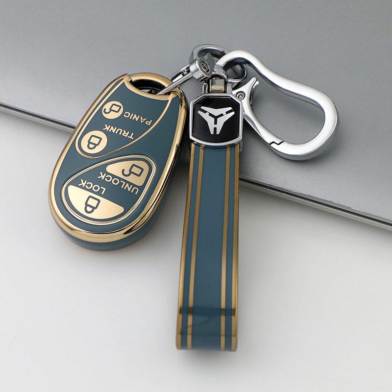 Gold-Edged TPU Soft Rubber Protective Case for Nissan Keys
