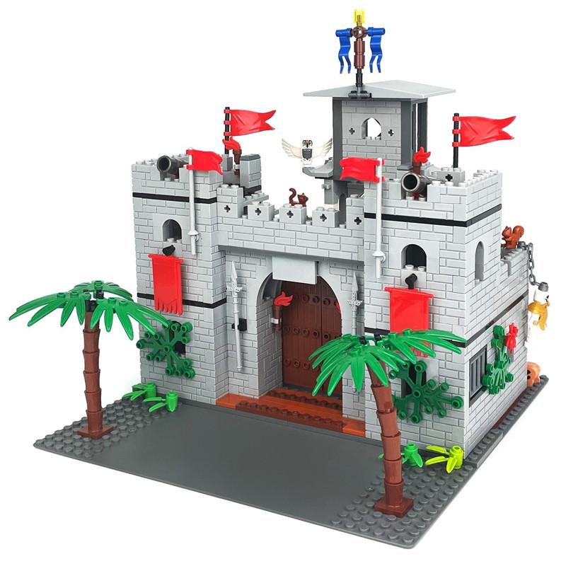 Medieval Cherbourg Castle Modular Buildings toy Imaginative Construction Castle Building Blocks Sets Blocks Playthings Room Decor Gifts