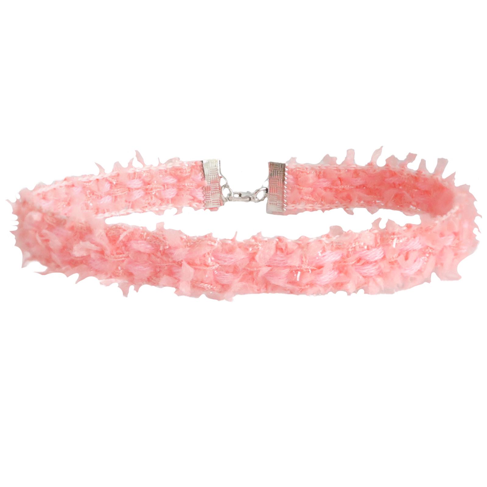 

Персиково-розовый пушистый чокер-цепочка для ключиц - Ювелирное ожерелье в стиле феи для женщин высокого класса