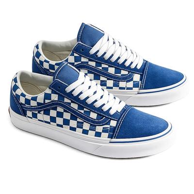 Old Skool Checkerboard Navy Canvas Skate Shoes Authentic