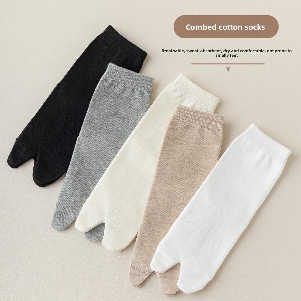 Spring and Summer Lightweight Split-toe Socks, Odor-resistant Mid-calf Socks, Children's Two-toe Socks, Boneless Cotton Socks, Separate Socks