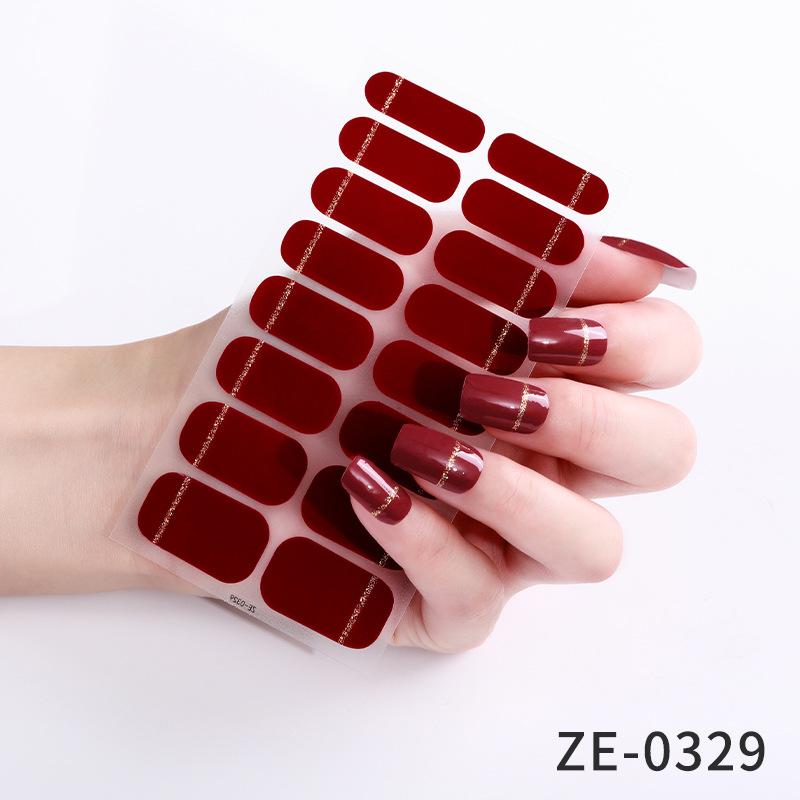 

Новые однотонные блестящие наклейки для ногтей, 16 наклеек для пальцев, самые продаваемые наклейки для ногтей на Amazon, полное покрытие. ZE-0329