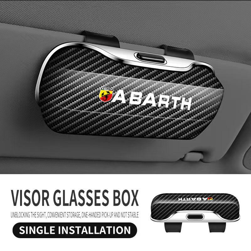

Car Eyewear Case Box Sunglasses Holder Sun Visor Storage Protective Frame Box Glasses Clip For Fiat Abarth 695 595 500 124 500 C