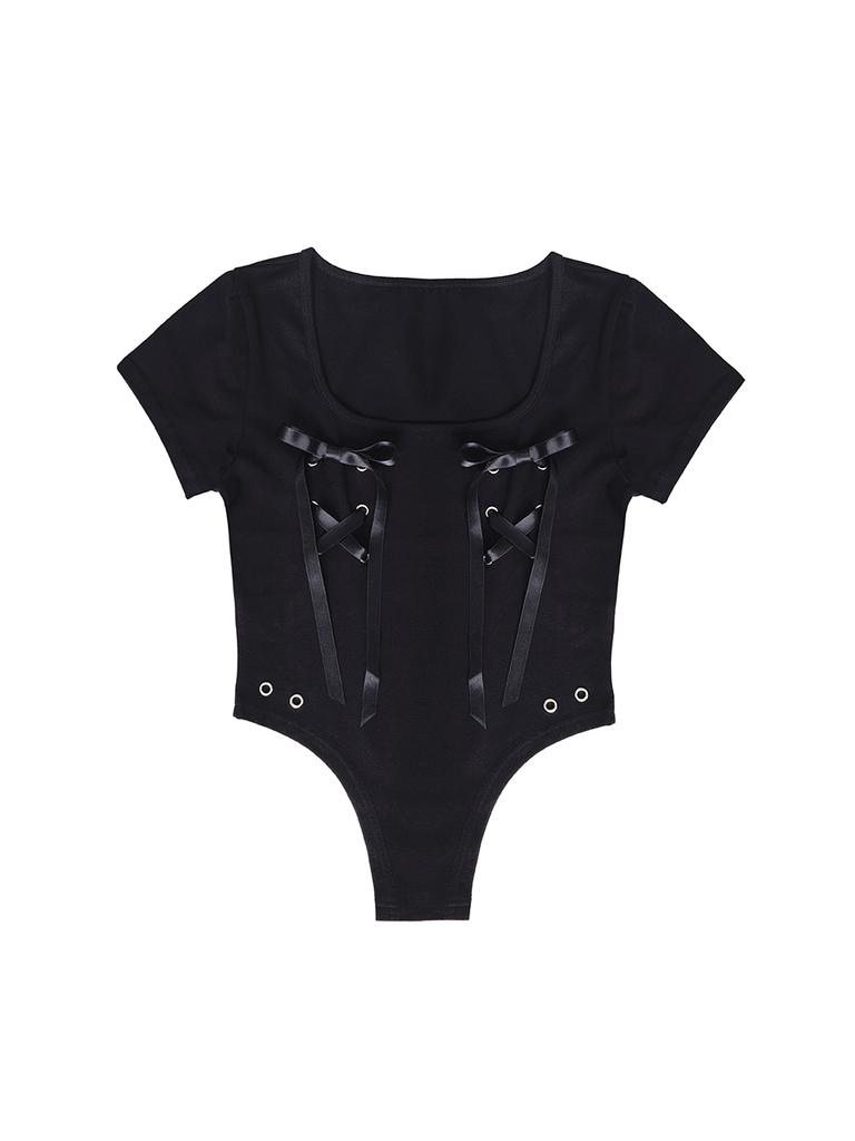 Lepibeu Lace Me Up Top (Black)