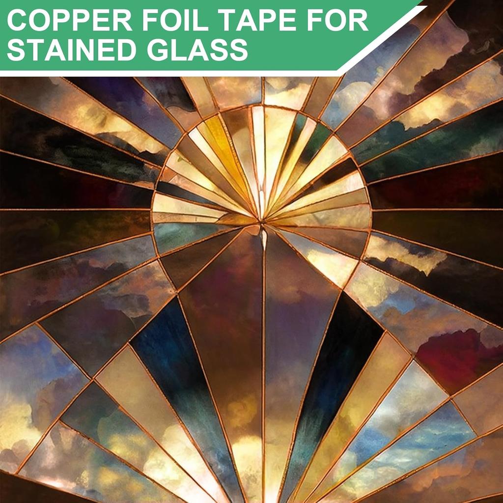 Double-sided conductive copper foil tape, snail colored glass conductive tape, DIY circuit and electrical repair tape