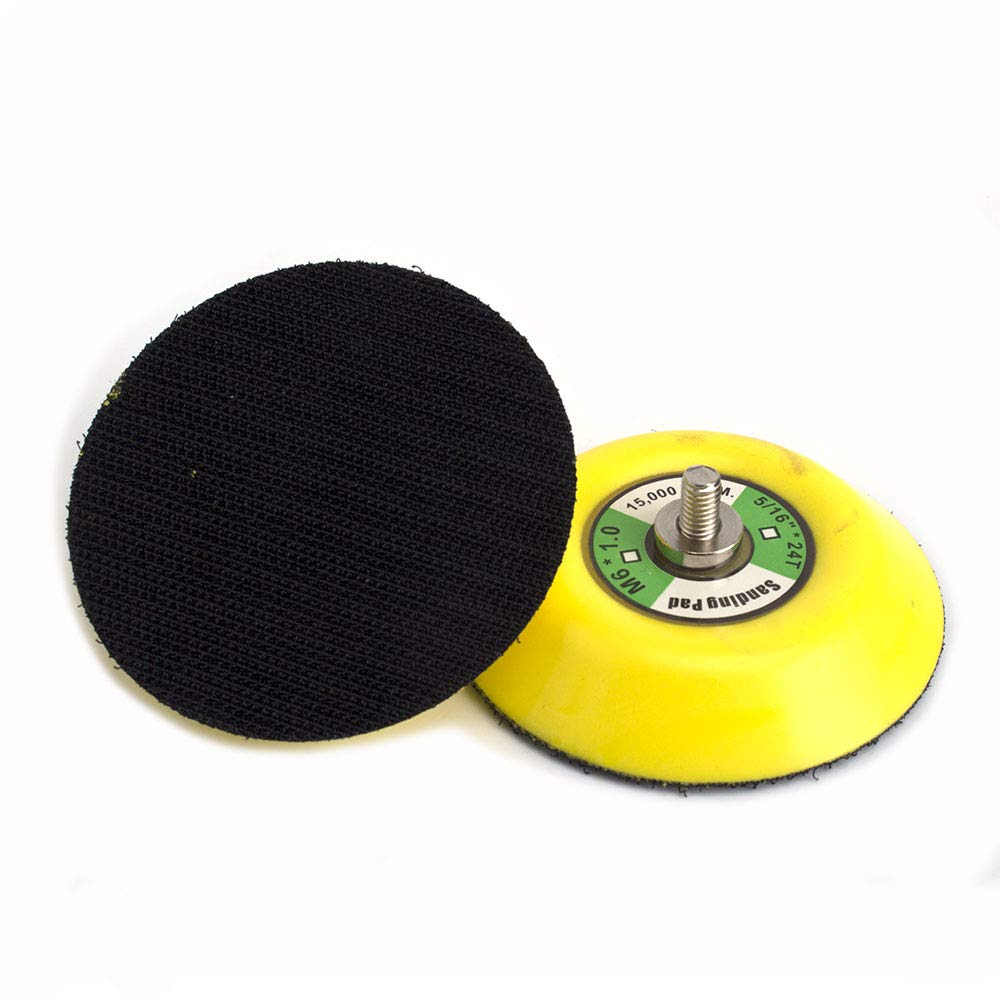 SI FANG 2Pcs 3" Hook and Loop Backing Pads for Orbital Sander M6 Threads Polishing Buffing Plate for Dual Action Car Polisher