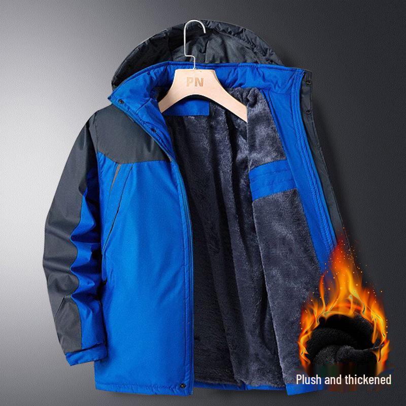 

Мужские зимние куртки из утолщенного бархата - с хлопковой подкладкой, большого размера, теплая рабочая одежда Upgraded version cold-resistant -30°, 6XL синий